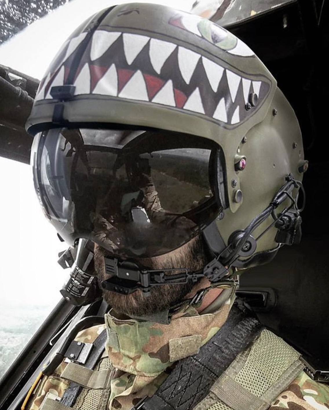 Sinking his teeth into the job.